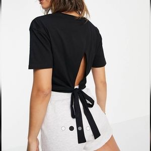 River Island open back tie crop tee